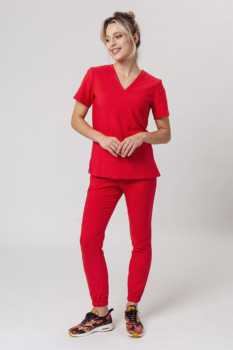 Spodnie medyczne damskie Sunrise Uniforms Premium Chill jogger czerwone-6