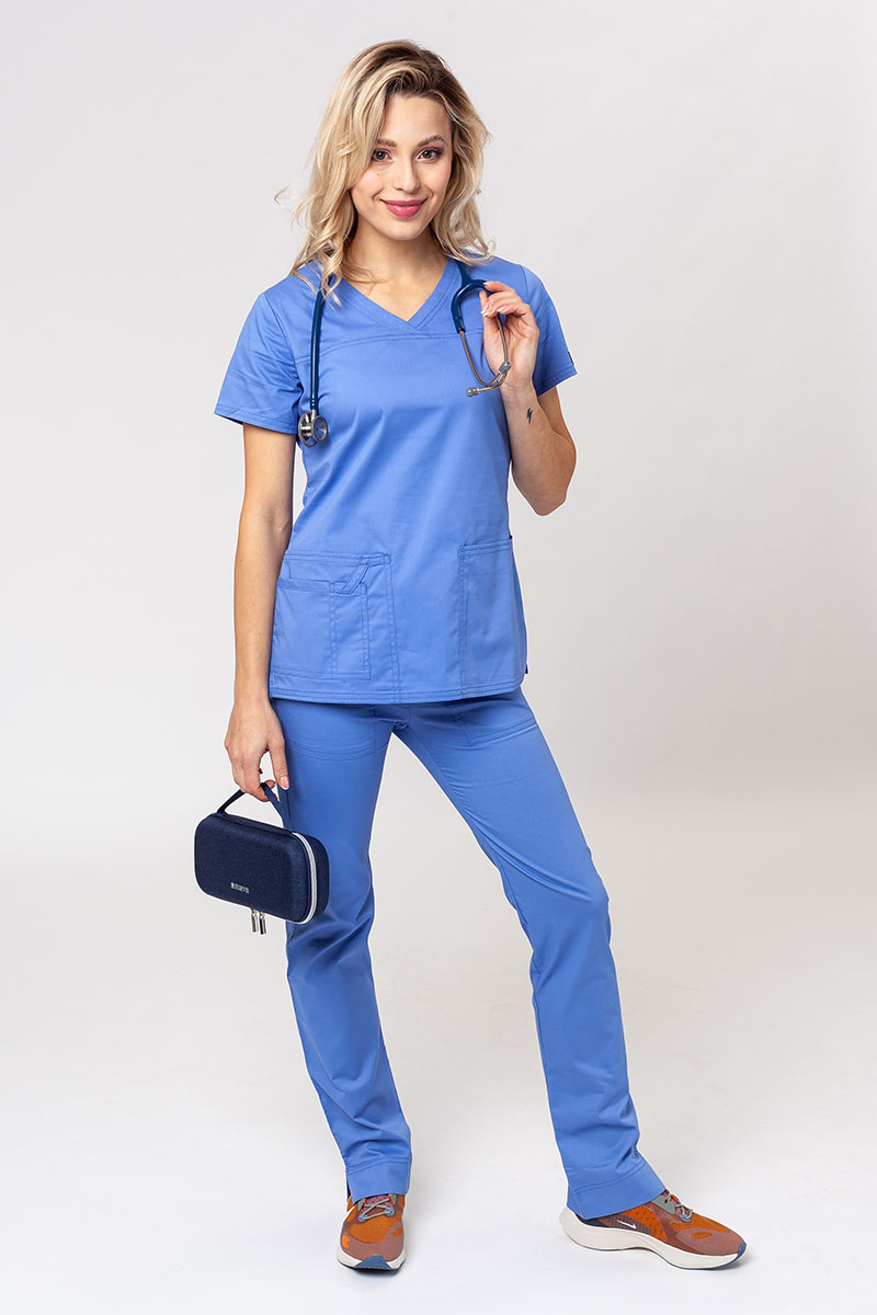 Komplet medyczny damski Cherokee Core Stretch (bluza Core, spodnie Mid Rise) klasyczny błękit-5