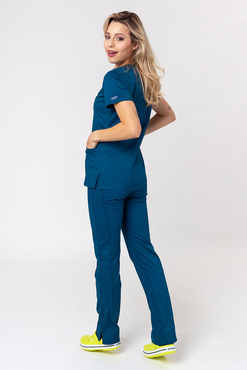 Komplet medyczny damski Cherokee Core Stretch (bluza Core, spodnie Mid Rise) karaibski błękit-1