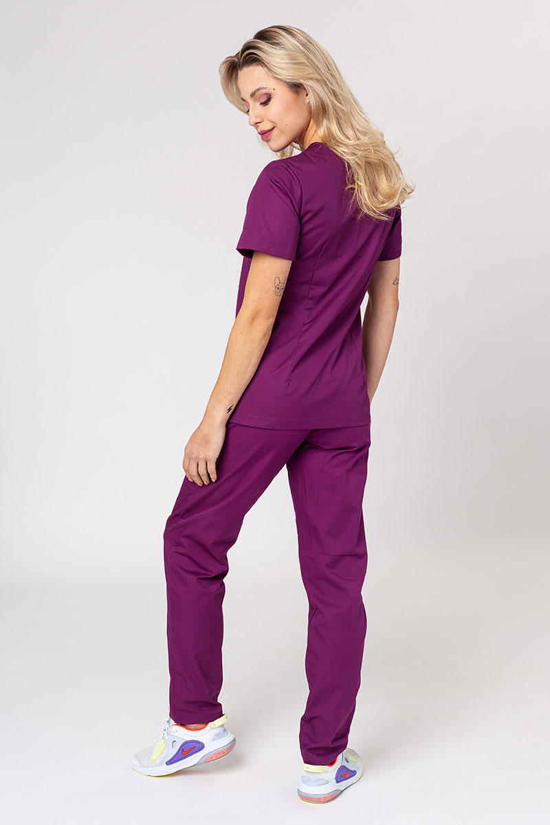 Bluza medyczna damska Sunrise Uniforms Basic Light oberżynowa-6