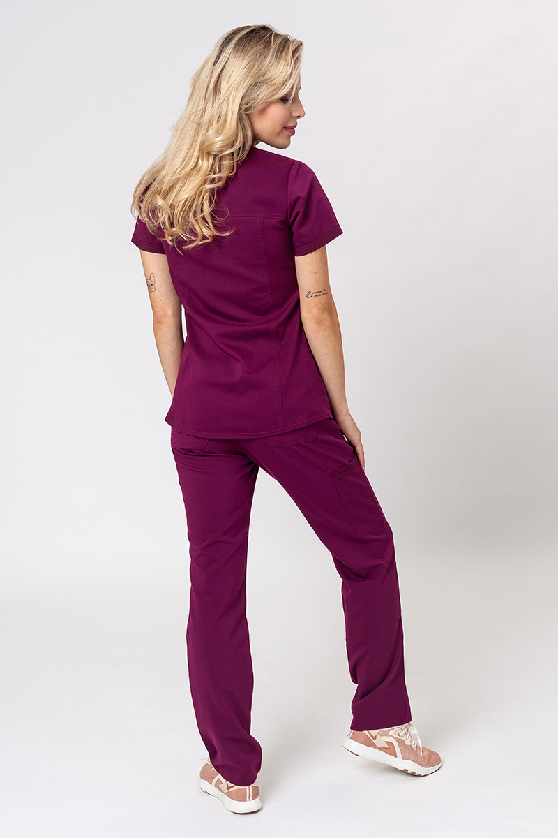 Komplet medyczny damski Dickies Balance (bluza V-neck, spodnie Mid Rise) wiśniowy-1