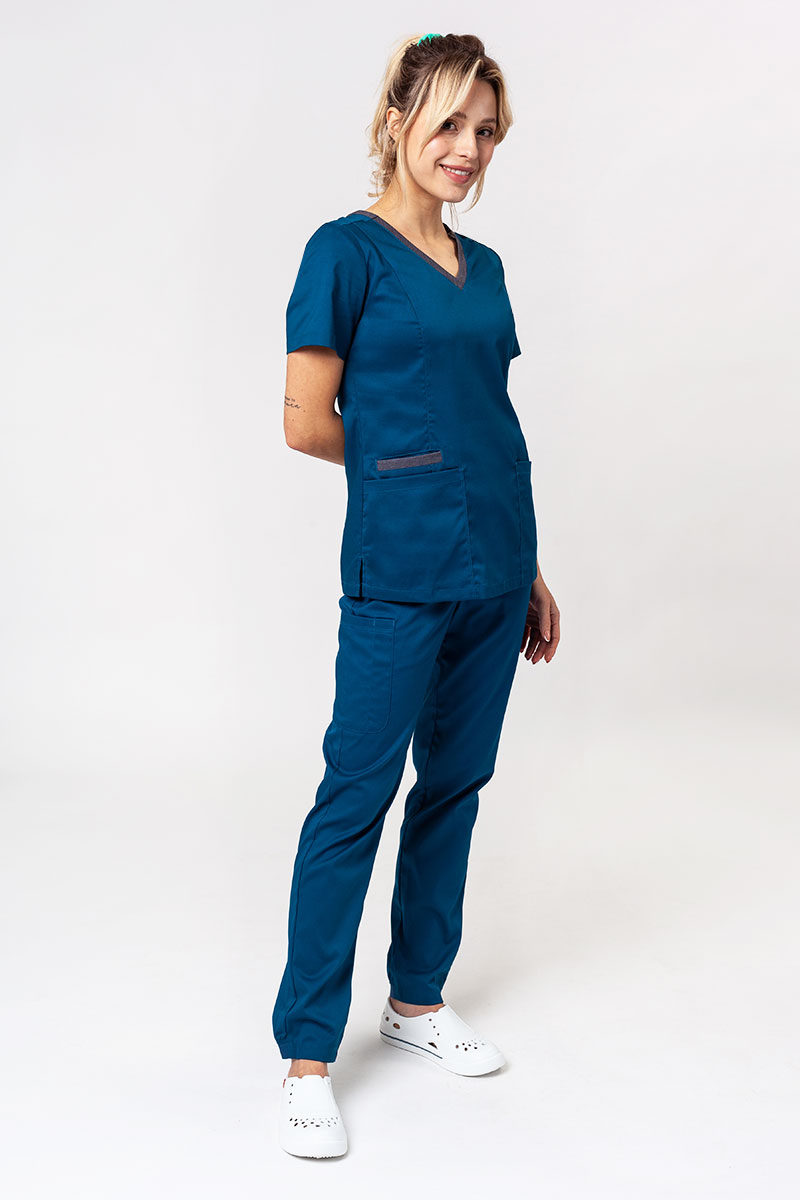 Spodnie medyczne damskie Maevn Matrix Contrast semi-jogger karaibski błękit-5
