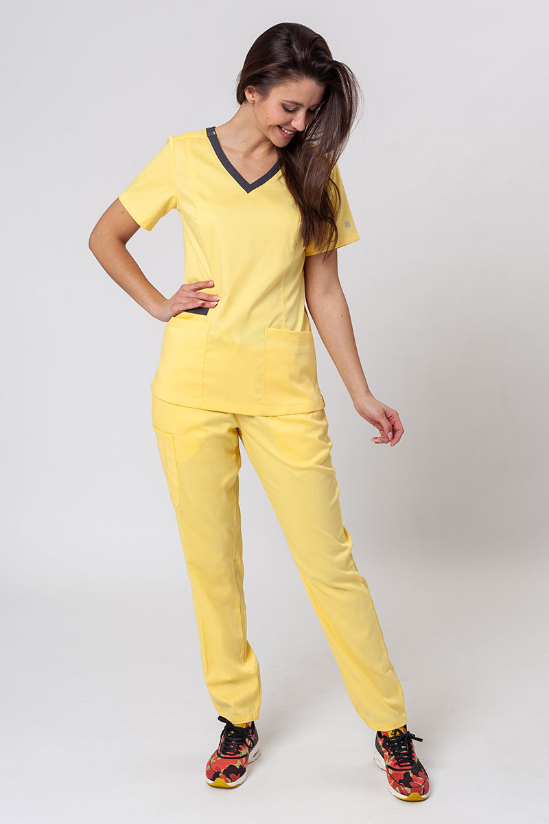 Spodnie medyczne damskie Maevn Matrix semi-jogger żółte-2