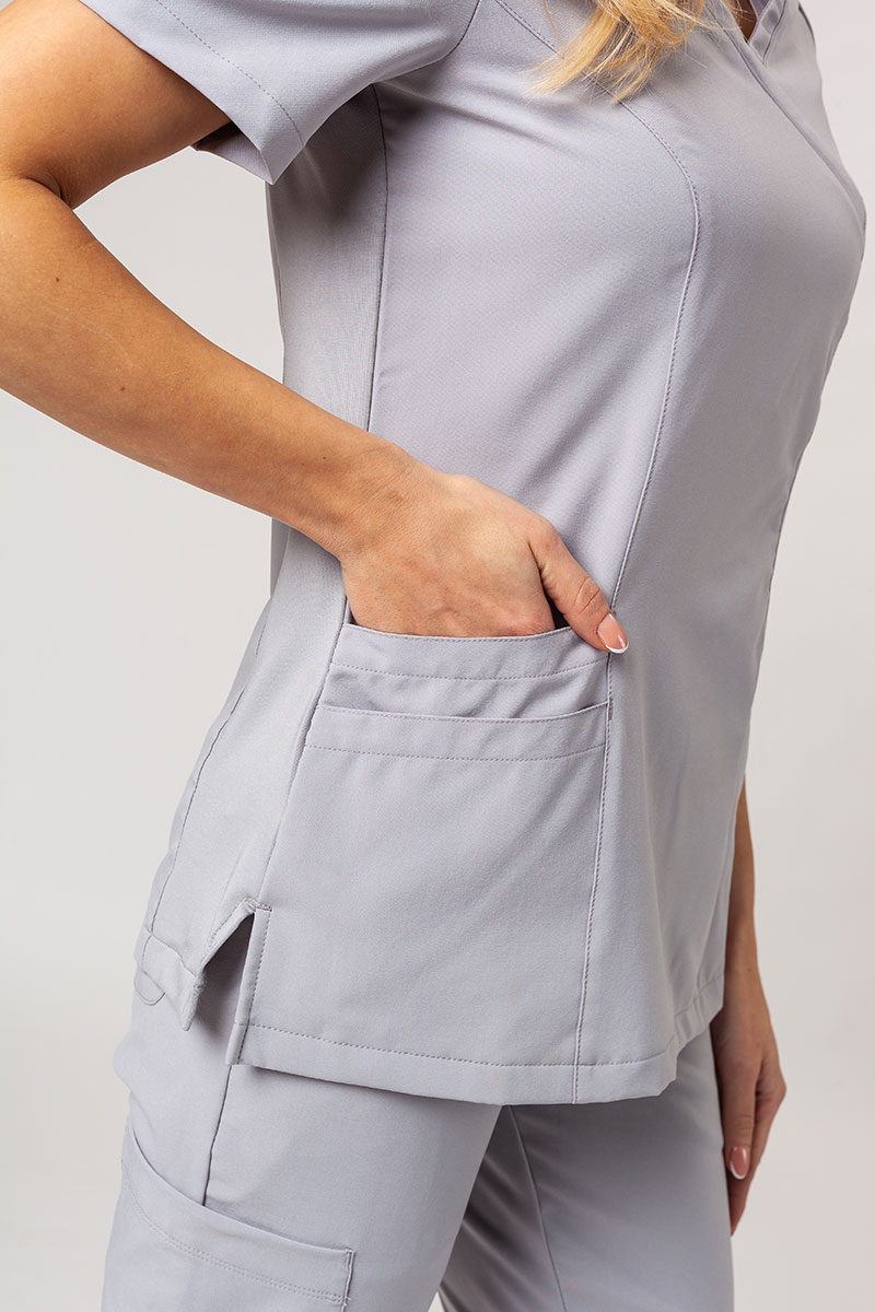 Komplet medyczny damski Maevn Momentum (bluza Asymetric, spodnie Jogger) popielaty-6