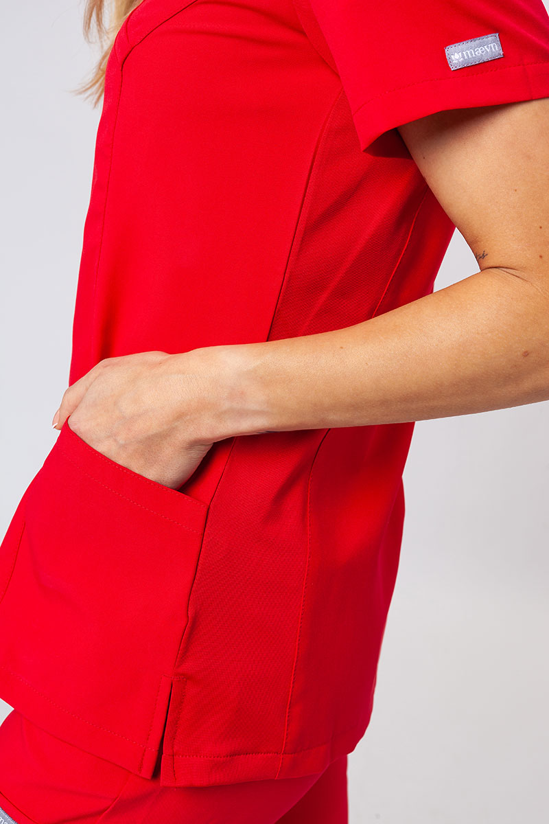 Komplet medyczny damski Maevn Momentum (bluza Asymetric, spodnie Jogger) czerwony-7