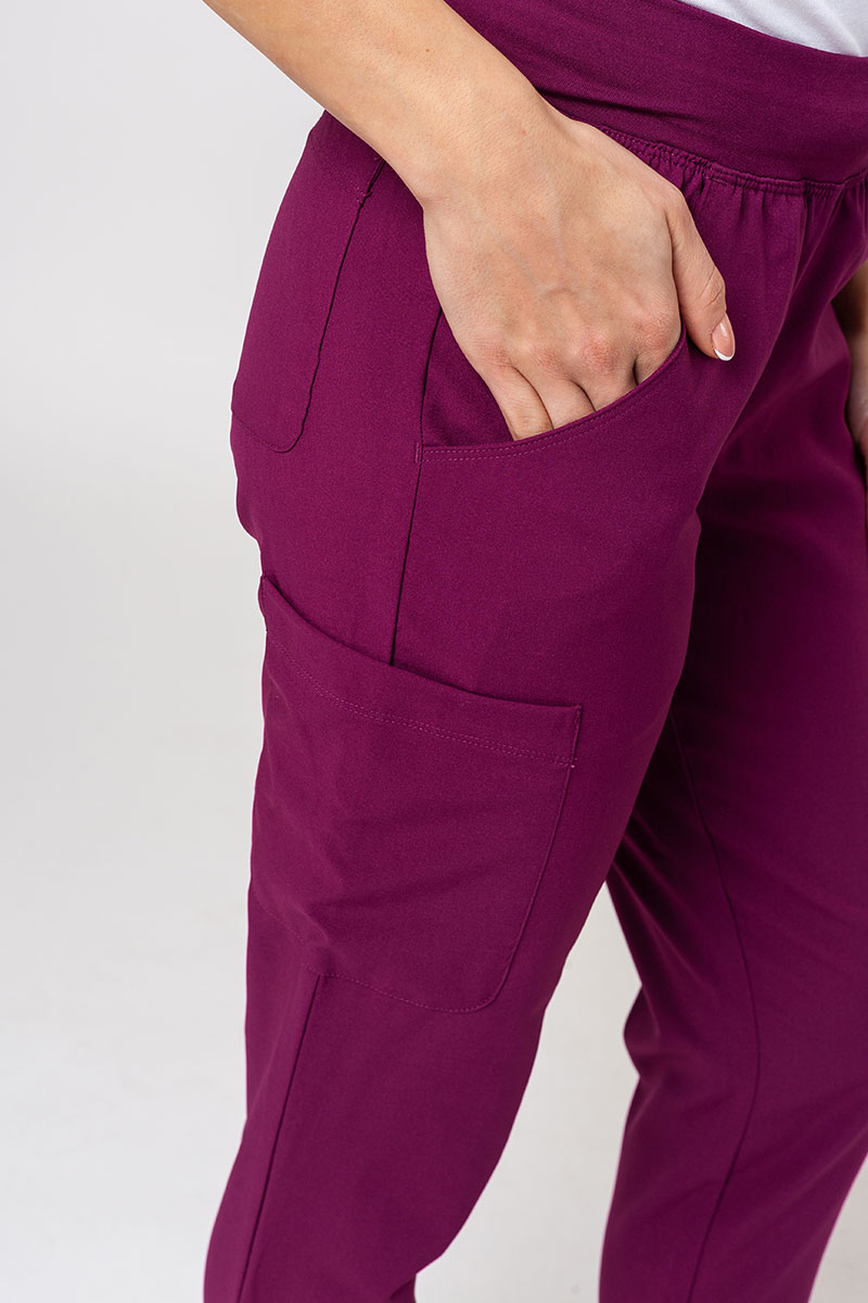 Komplet medyczny damski Maevn Momentum (bluza Asymetric, spodnie Jogger) wiśniowy-10