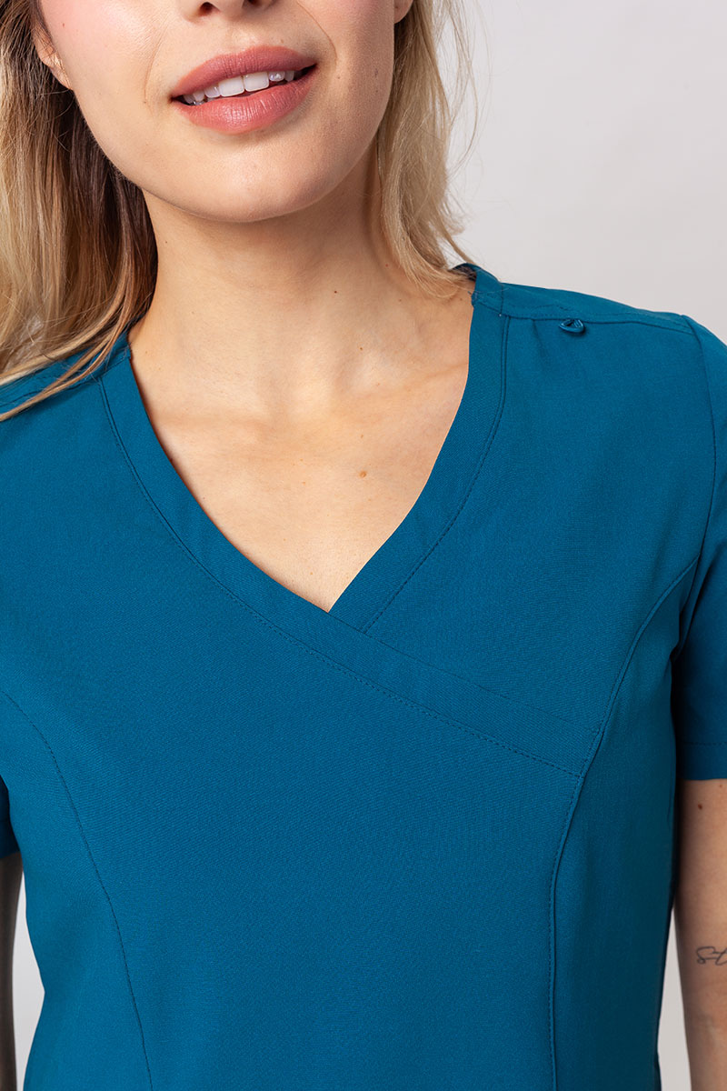 Komplet medyczny damski Maevn Momentum (bluza Asymetric, spodnie Jogger) karaibski błękit-4