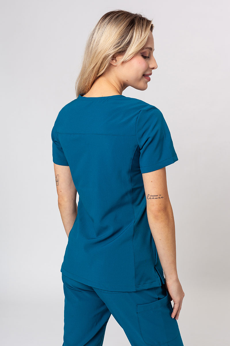 Komplet medyczny damski Maevn Momentum (bluza Asymetric, spodnie Jogger) karaibski błękit-3