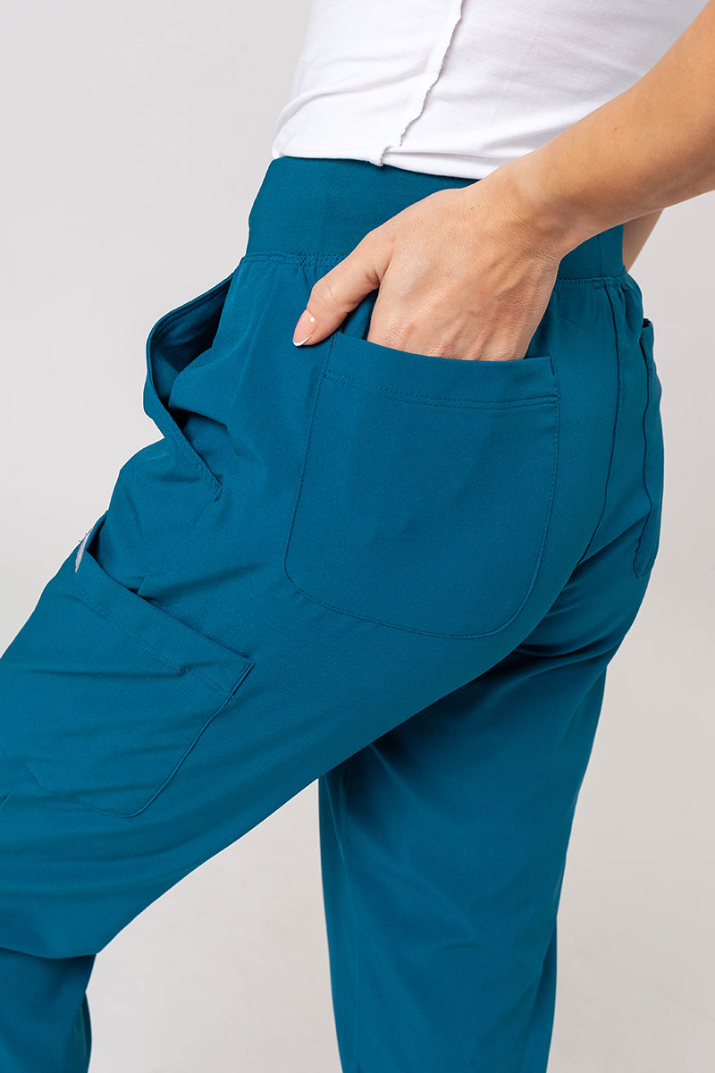 Komplet medyczny damski Maevn Momentum (bluza Asymetric, spodnie Jogger) karaibski błękit-11