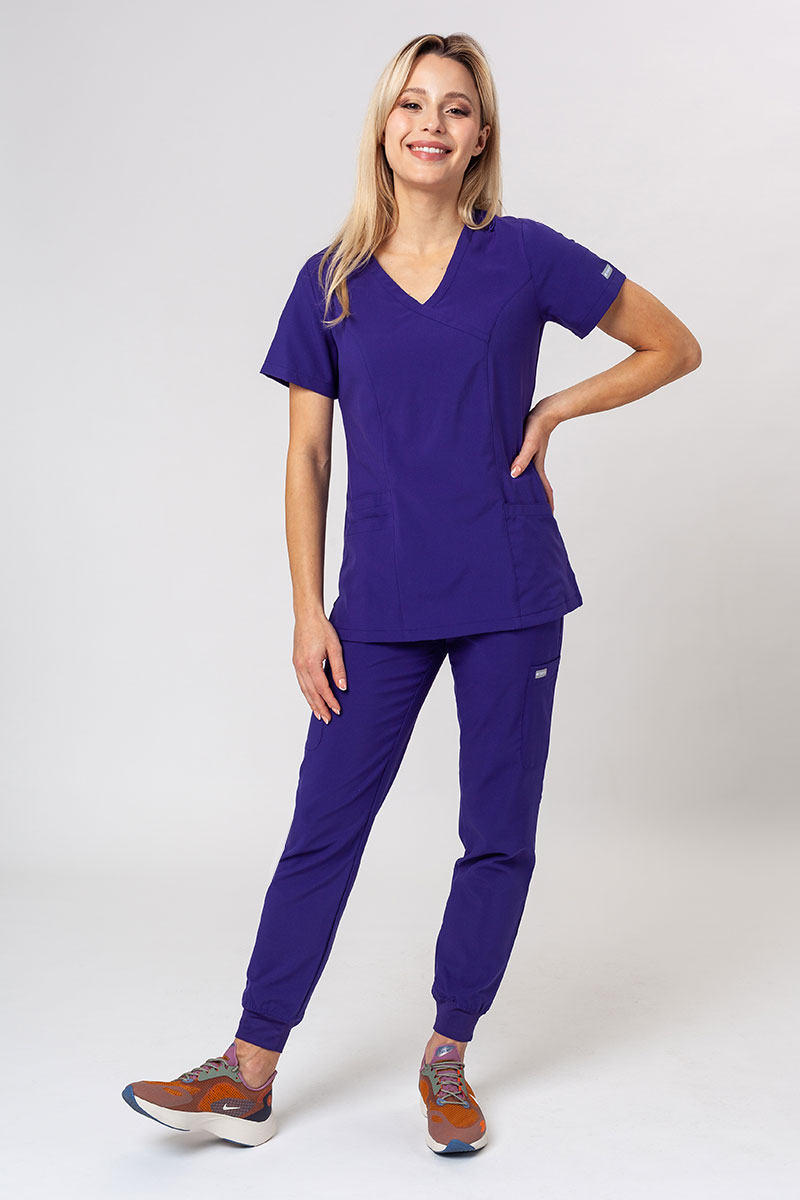 Komplet medyczny damski Maevn Momentum (bluza Asymetric, spodnie Jogger) fioletowy-2