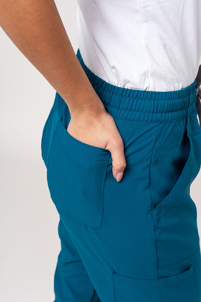 Komplet medyczny damski Maevn Momentum (bluza Double V-neck, spodnie 6-pocket) karaibski błękit-9