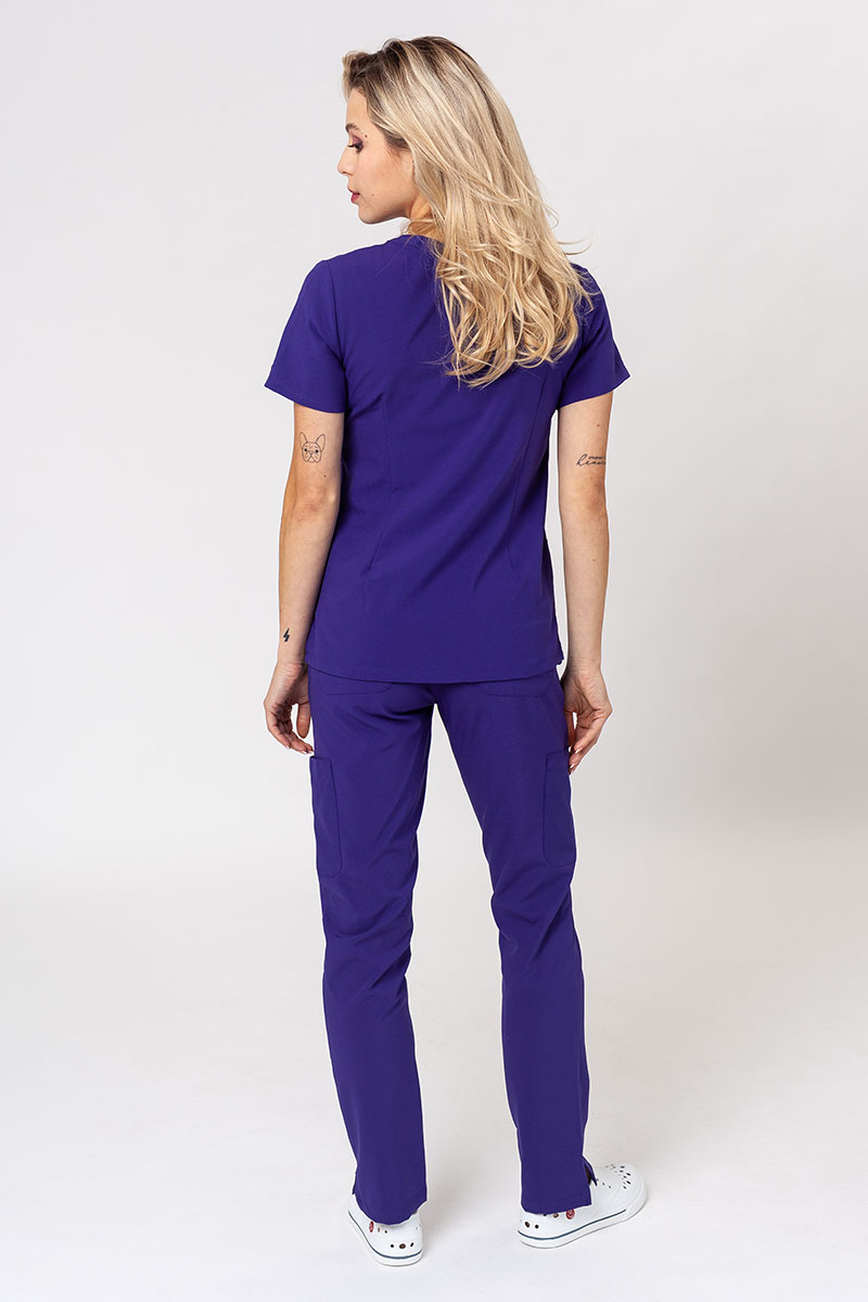 Komplet medyczny damski Maevn Momentum (bluza Double V-neck, spodnie 6-pocket) fioletowy-1