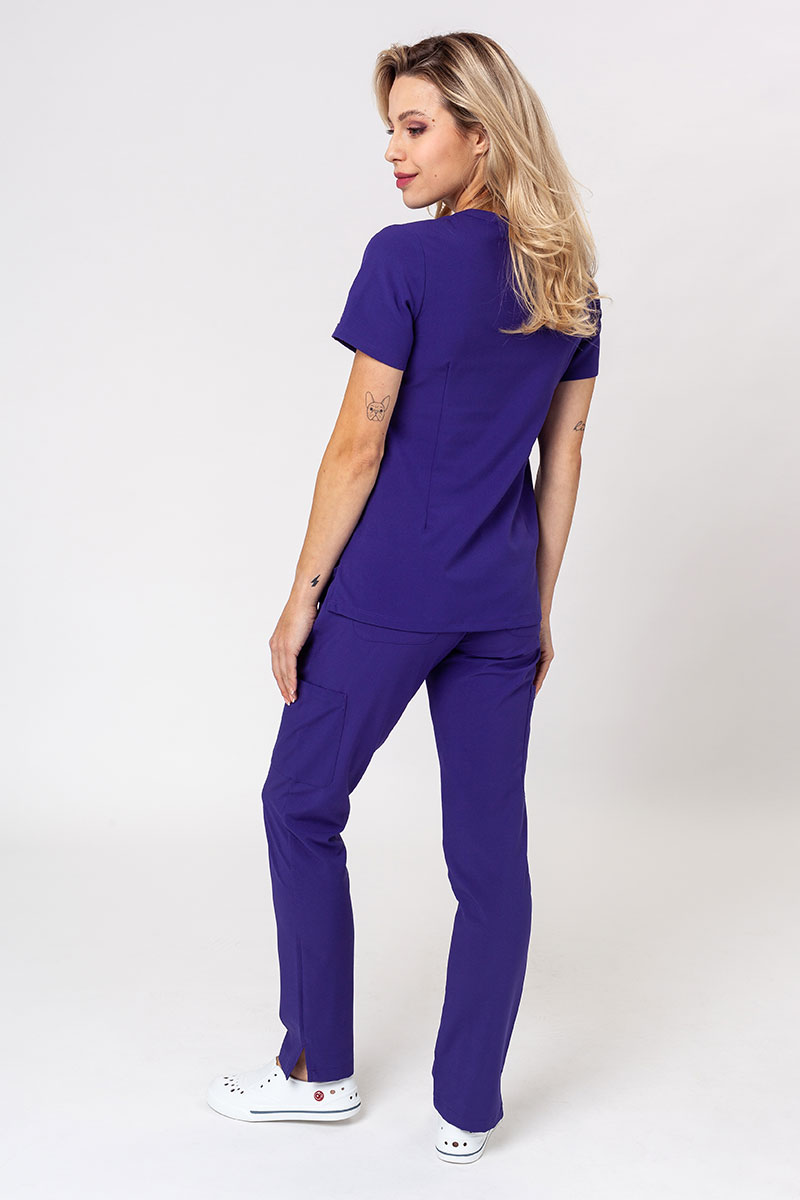 Komplet medyczny damski Maevn Momentum (bluza Double V-neck, spodnie 6-pocket) fioletowy-2
