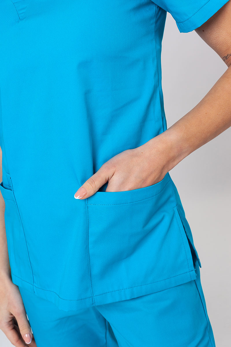 Komplet medyczny damski Sunrise Uniforms Basic Classic (bluza Light, spodnie Regular) turkusowy-5