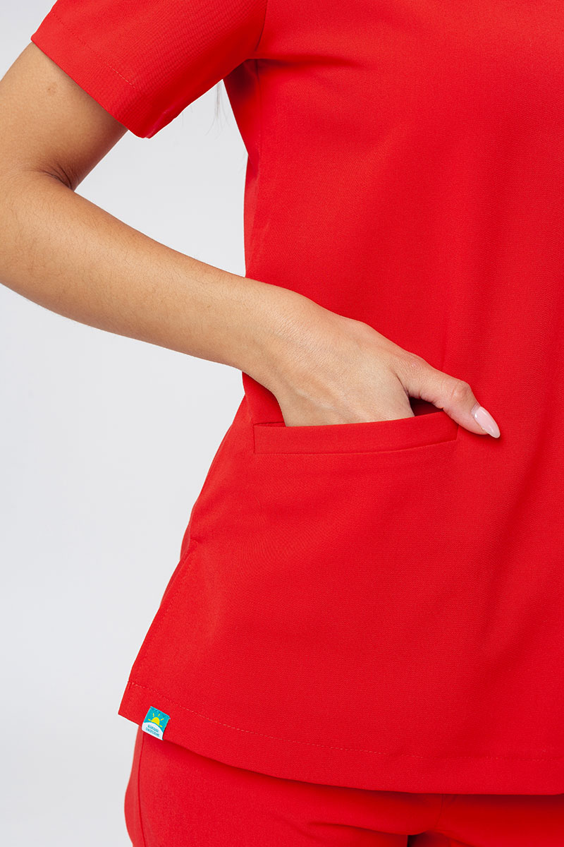 Bluza medyczna damska Sunrise Uniforms Premium Joy soczysta czerwień-4