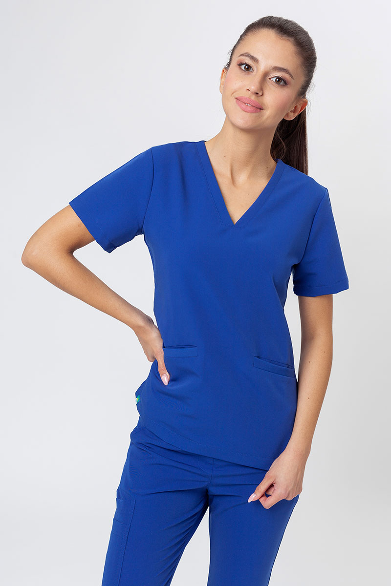 Bluza medyczna damska Sunrise Uniforms Premium Joy granatowa-2