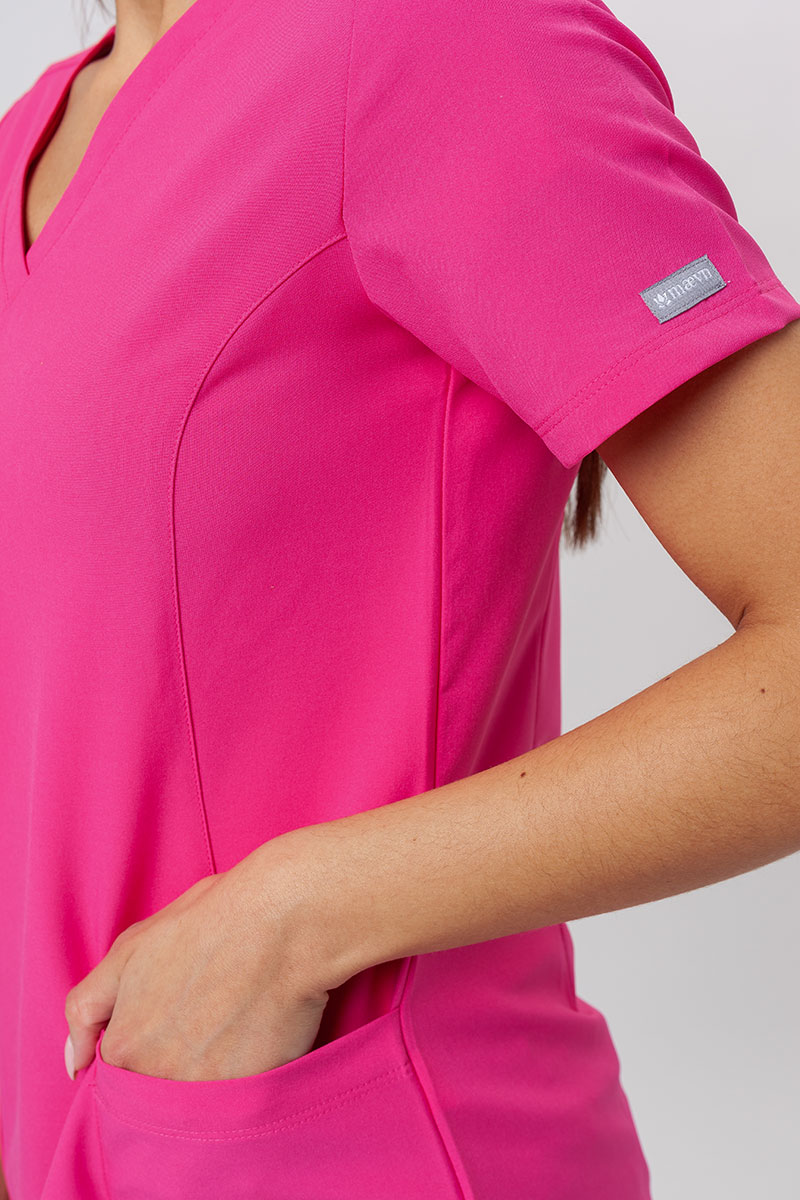 Komplet medyczny damski Maevn Momentum (bluza Double V-neck, spodnie 6-pocket) różowy-6