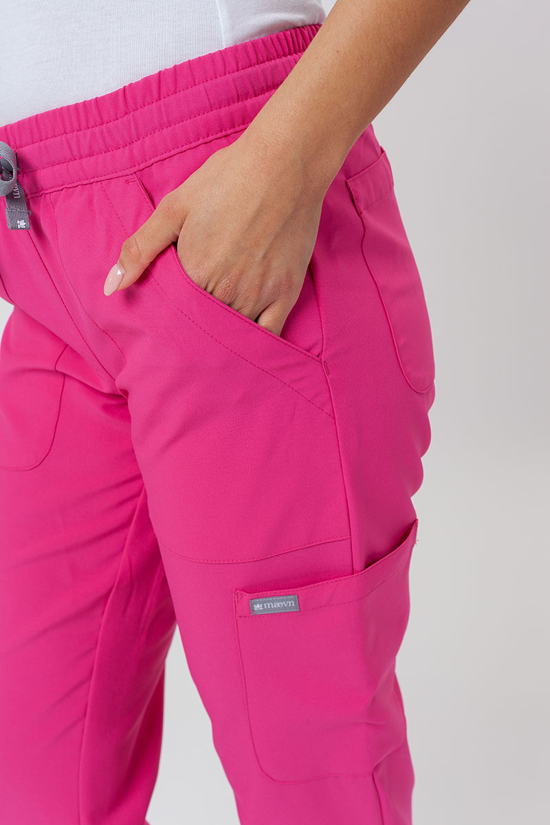 Komplet medyczny damski Maevn Momentum (bluza Double V-neck, spodnie 6-pocket) różowy-10