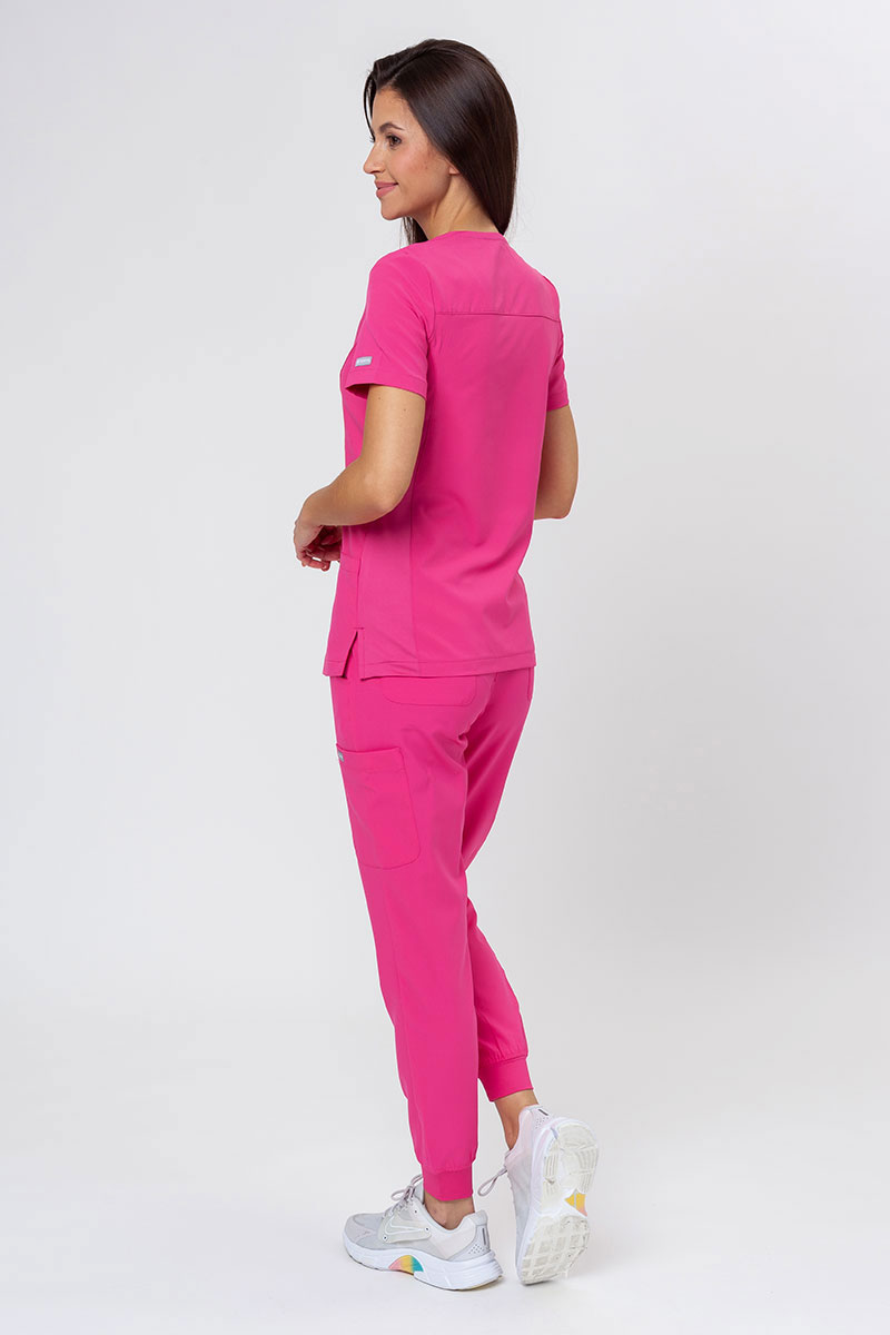 Komplet medyczny damski Maevn Momentum (bluza Asymetric, spodnie Jogger) różowy-1