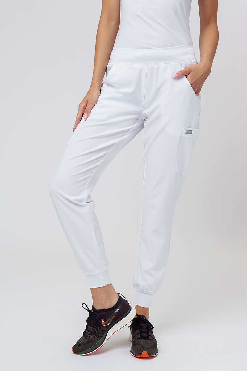 Komplet medyczny damski Maevn Momentum (bluza Asymetric, spodnie Jogger) biały-8