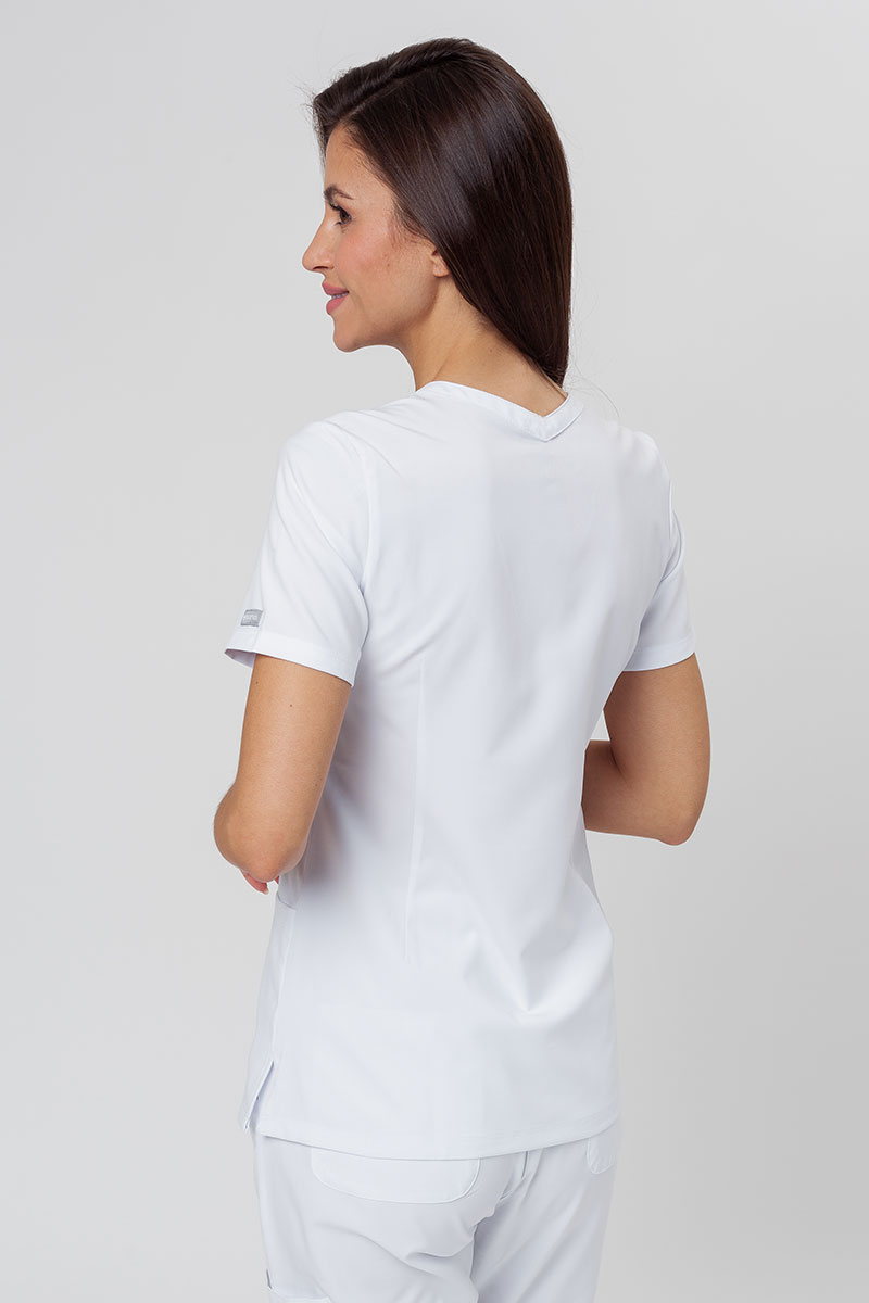 Komplet medyczny damski Maevn Momentum (bluza Double V-neck, spodnie 6-pocket) biały-3