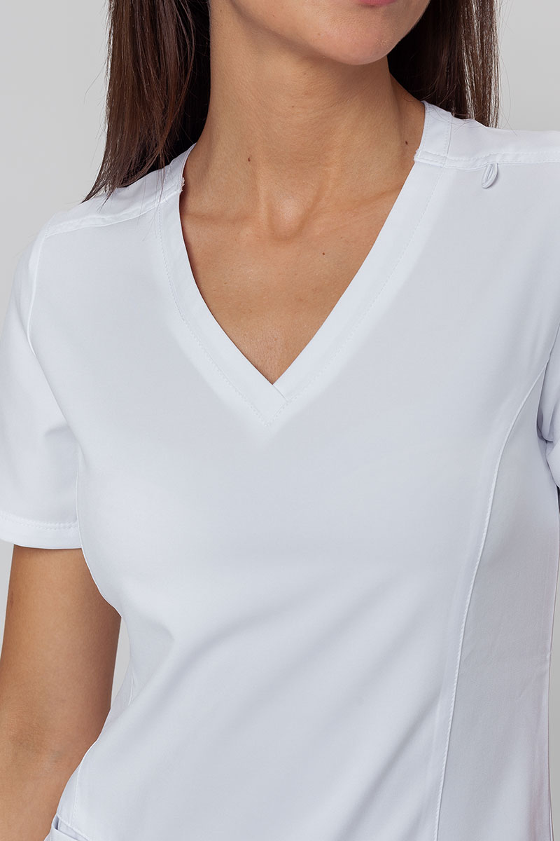 Komplet medyczny damski Maevn Momentum (bluza Double V-neck, spodnie 6-pocket) biały-4