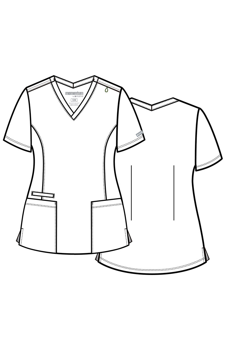 Komplet medyczny damski Maevn Momentum (bluza Double V-neck, spodnie 6-pocket) biały-13