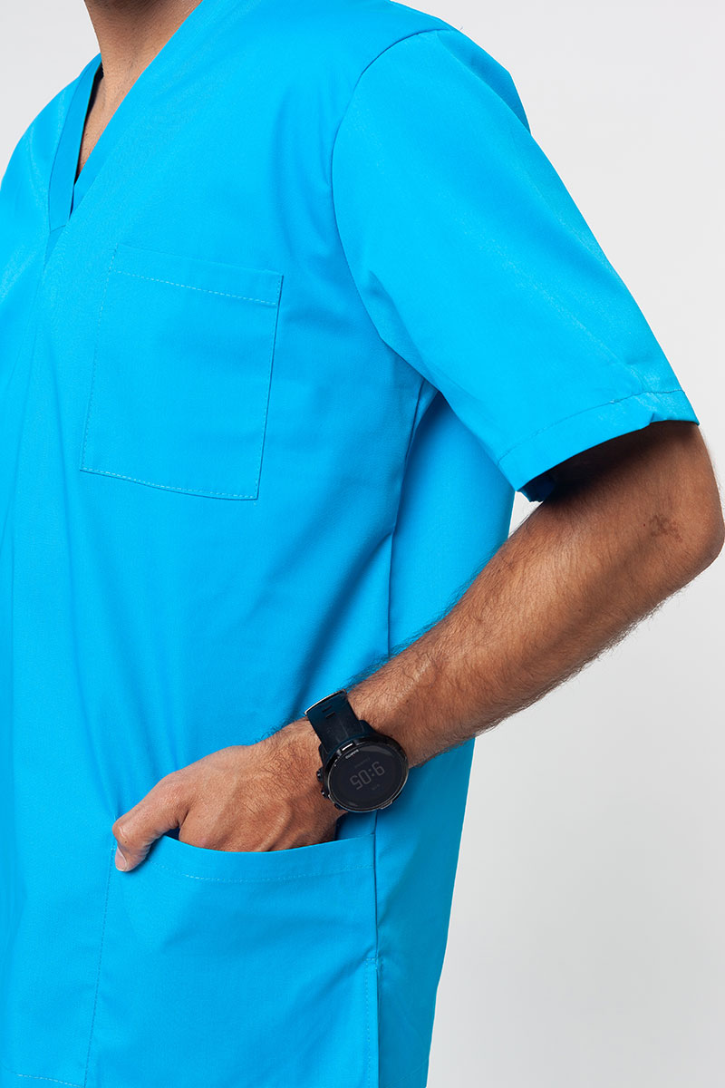 Bluza medyczna męska Sunrise Uniforms Basic Standard turkusowa-3