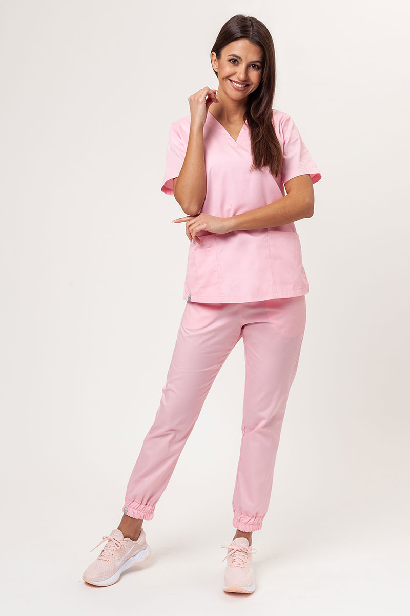 Spodnie medyczne damskie Sunrise Easy FRESH jogger jasnoróżowe-5