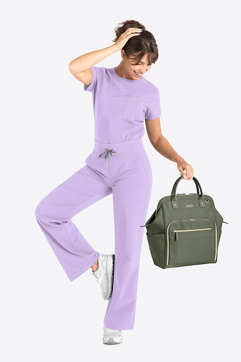 Spodnie medyczne damskie Maevn Momentum Wide Leg lawendowe-4