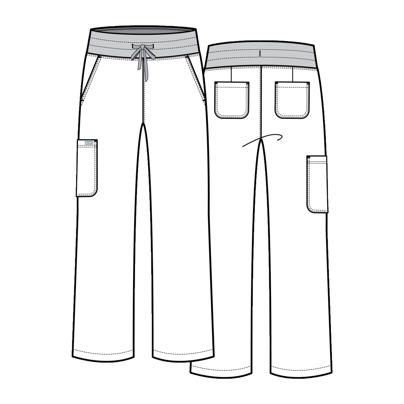 Spodnie medyczne damskie Maevn Momentum Wide Leg popielate-5