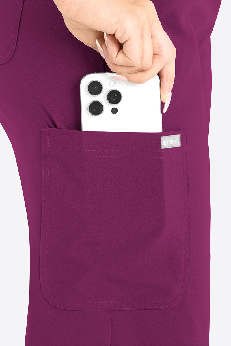 Komplet medyczny damski Maevn Momentum Round wiśniowy-9