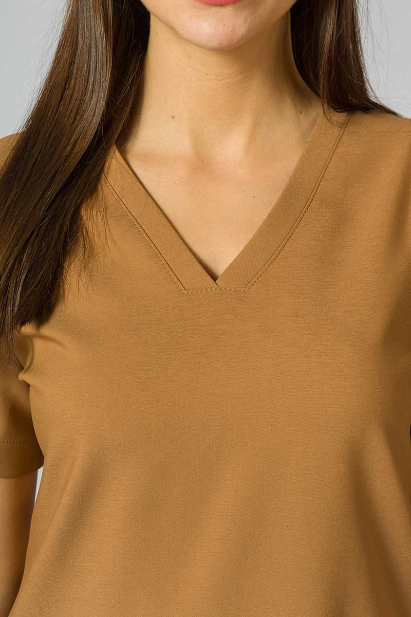 Bluza medyczna damska Sunrise Uniforms Premium Joy brązowa-2