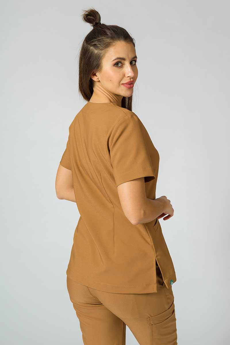 Bluza medyczna damska Sunrise Uniforms Premium Joy brązowa-1