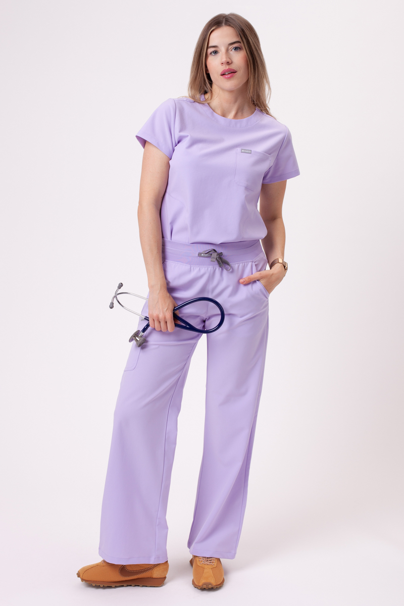 Spodnie medyczne damskie Maevn Momentum Wide Leg lawendowe-6
