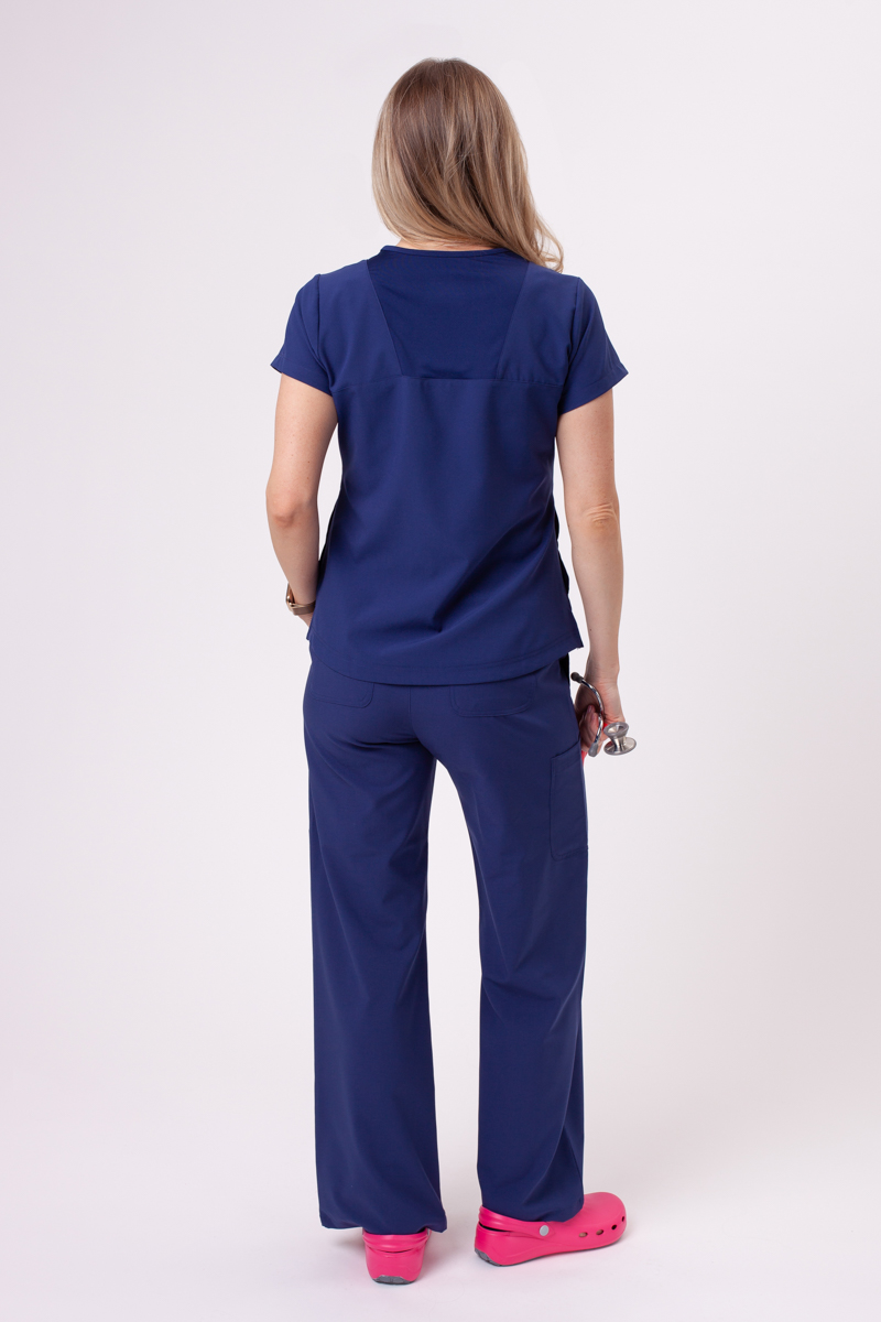 Spodnie medyczne damskie Maevn Momentum Wide Leg ciemny granat-2