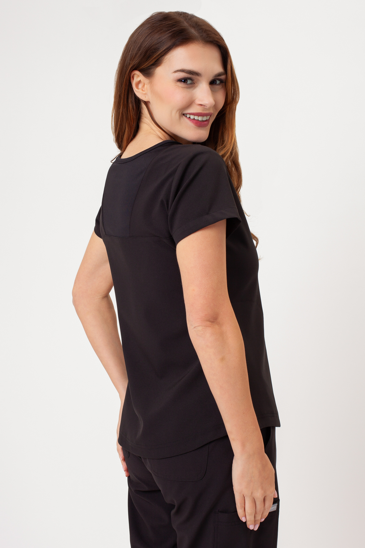 Bluza medyczna damska Maevn Momentum Round Neck czarna-2