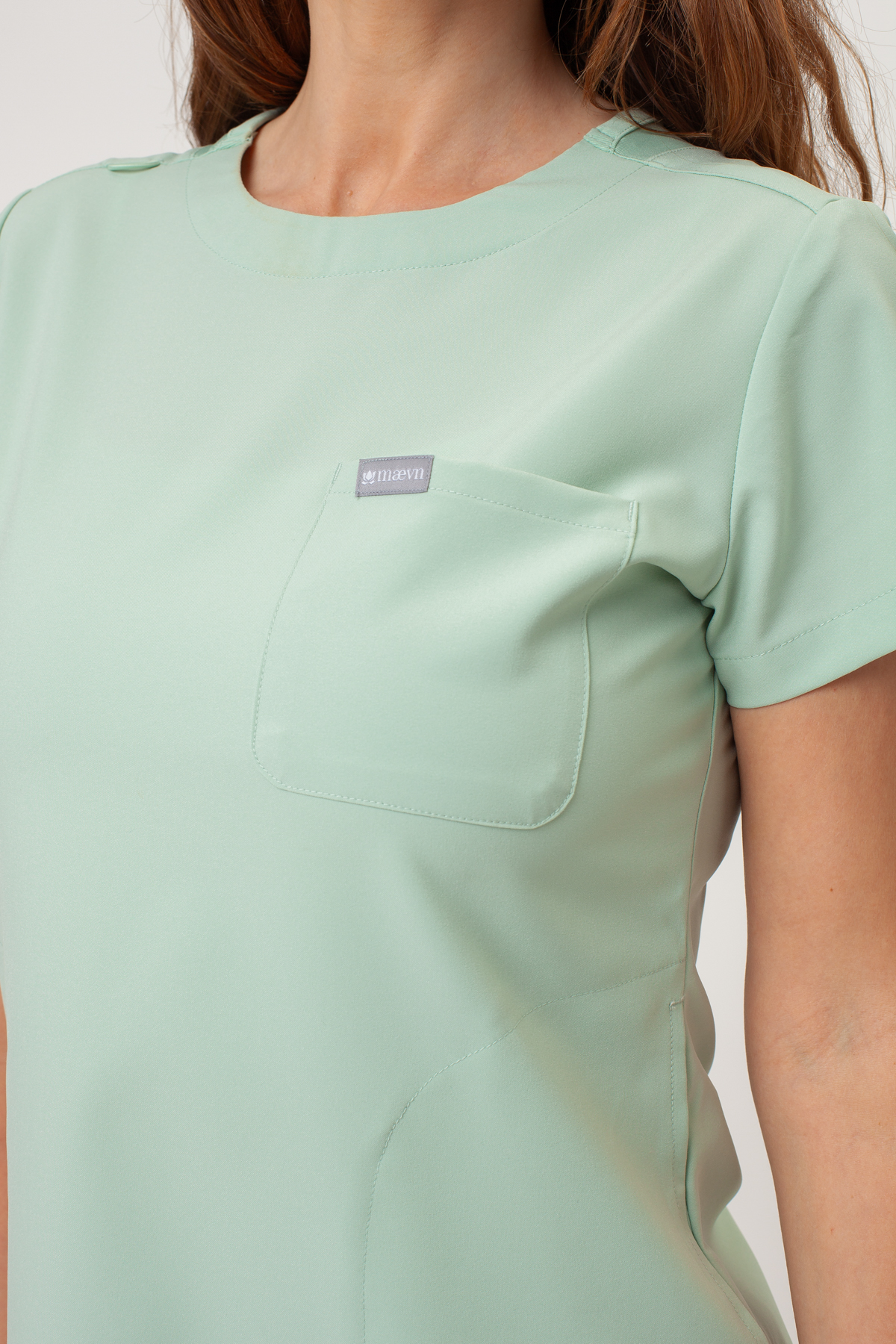 Bluza medyczna damska Maevn Momentum Round Neck miętowa-4