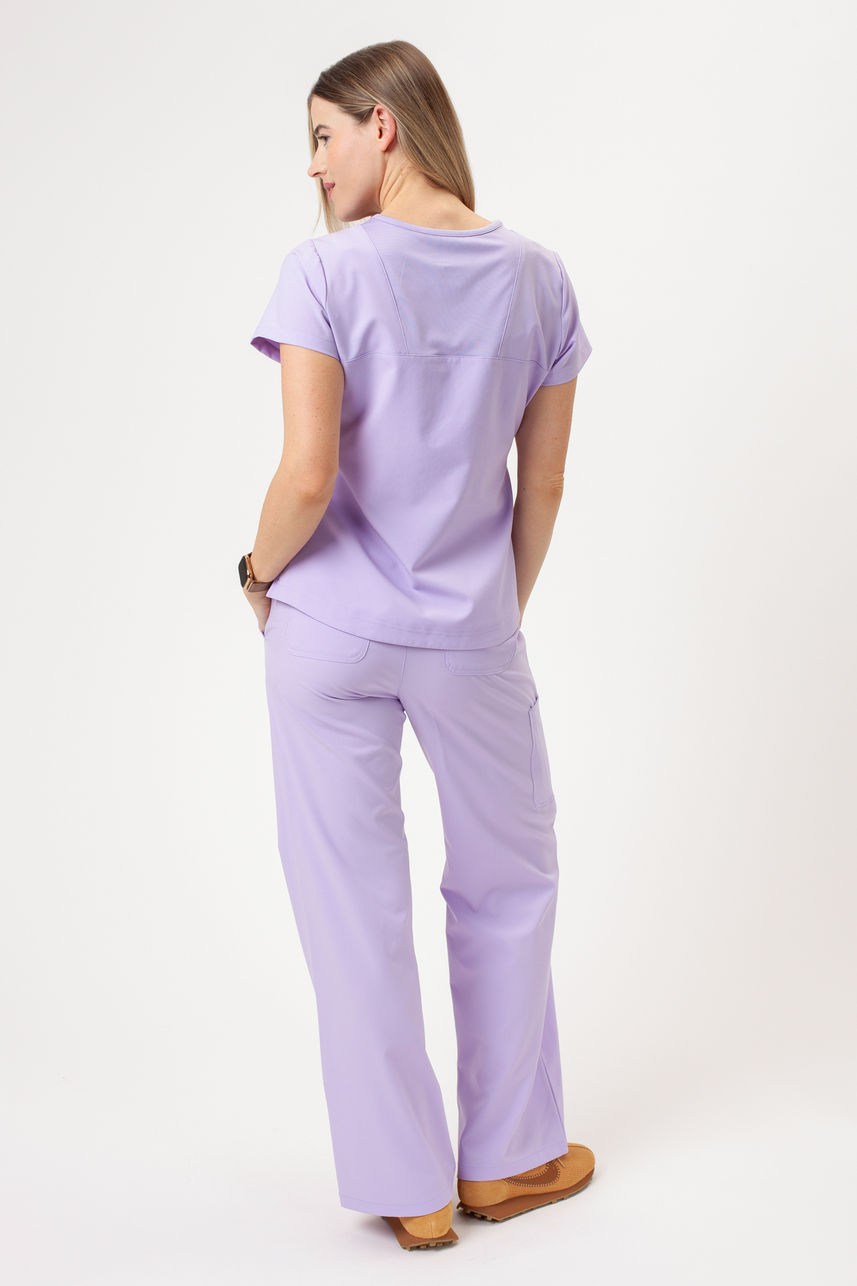Spodnie medyczne damskie Maevn Momentum Wide Leg lawendowe-6