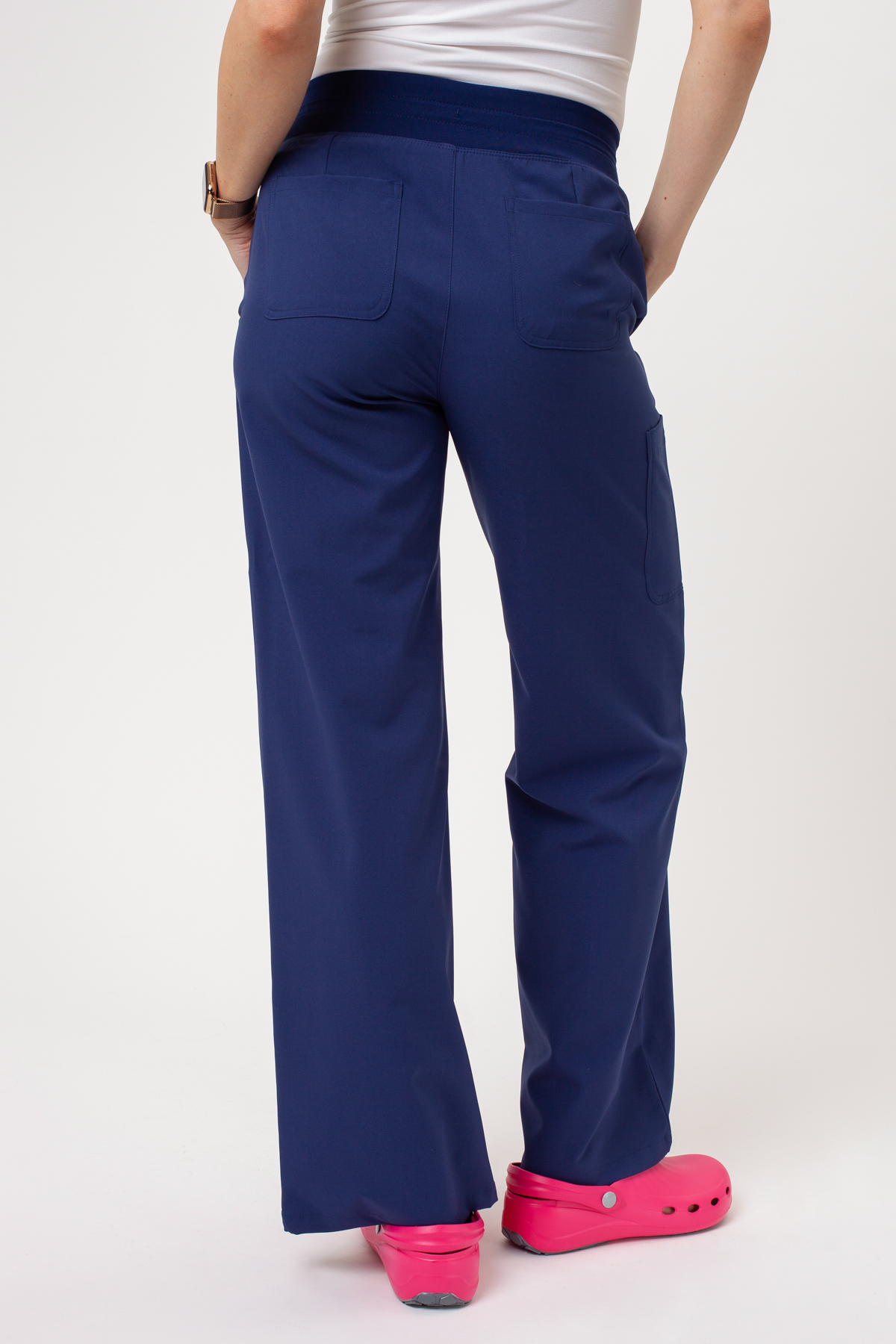 Spodnie medyczne damskie Maevn Momentum Wide Leg ciemny granat-2