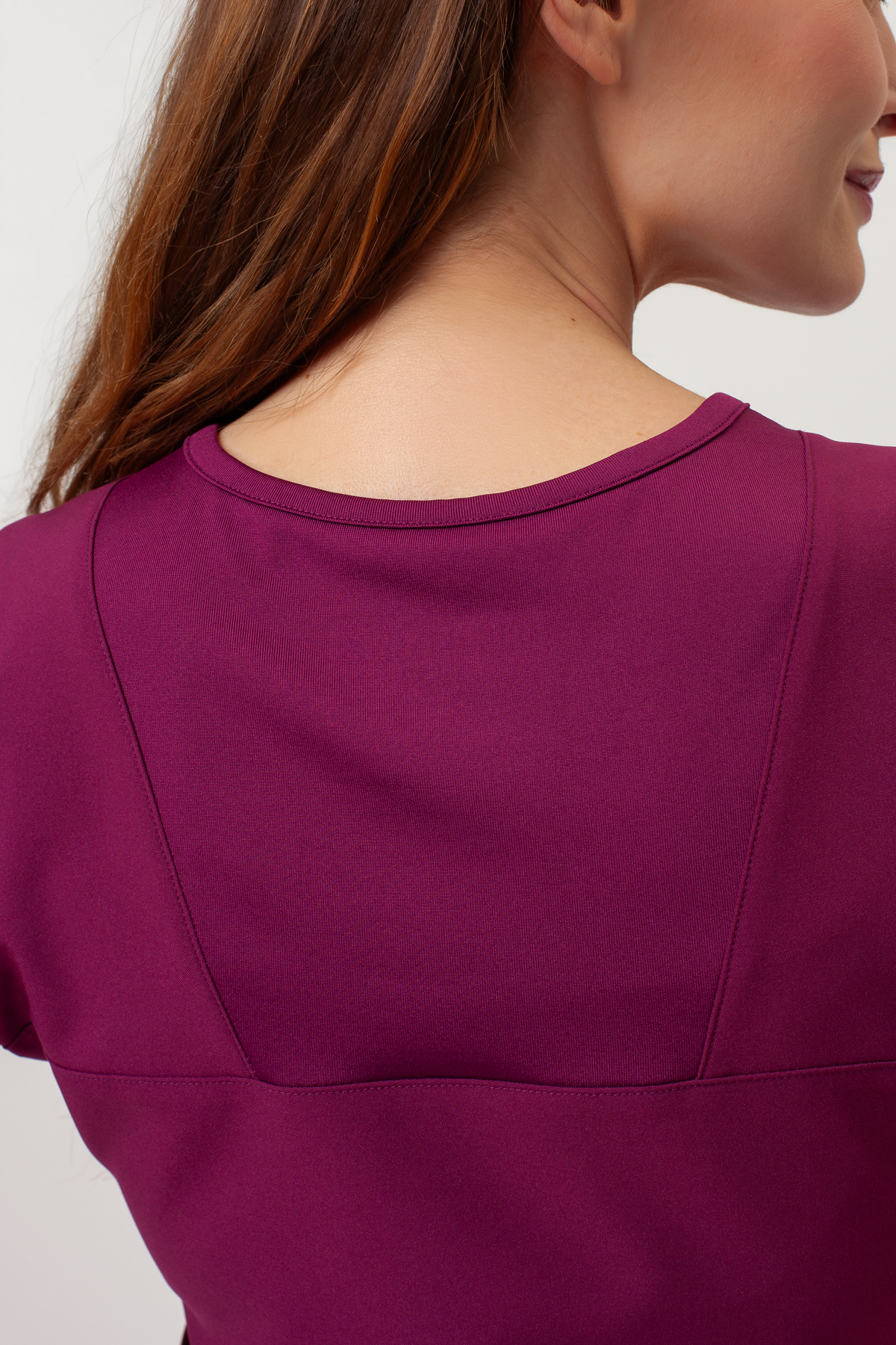 Bluza medyczna damska Maevn Momentum Round Neck wiśniowa-5