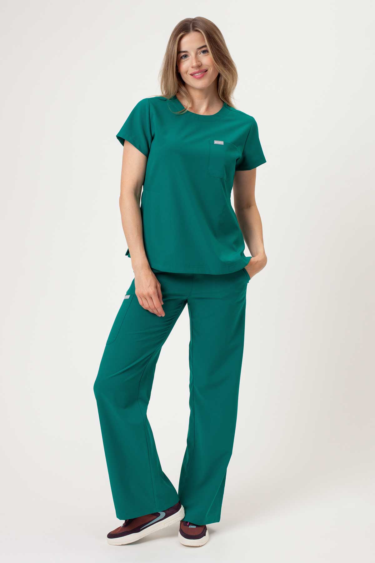 Spodnie medyczne damskie Maevn Momentum Wide Leg zielone-1