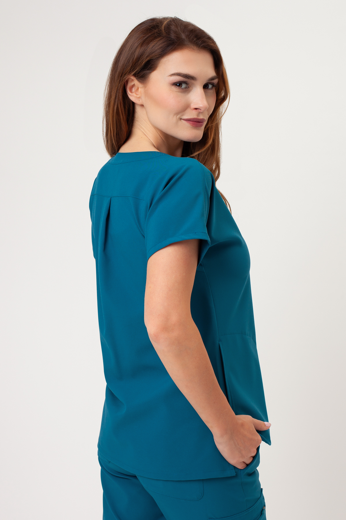 Bluza medyczna damska Maevn Momentum Dolman karaibski błękit-1