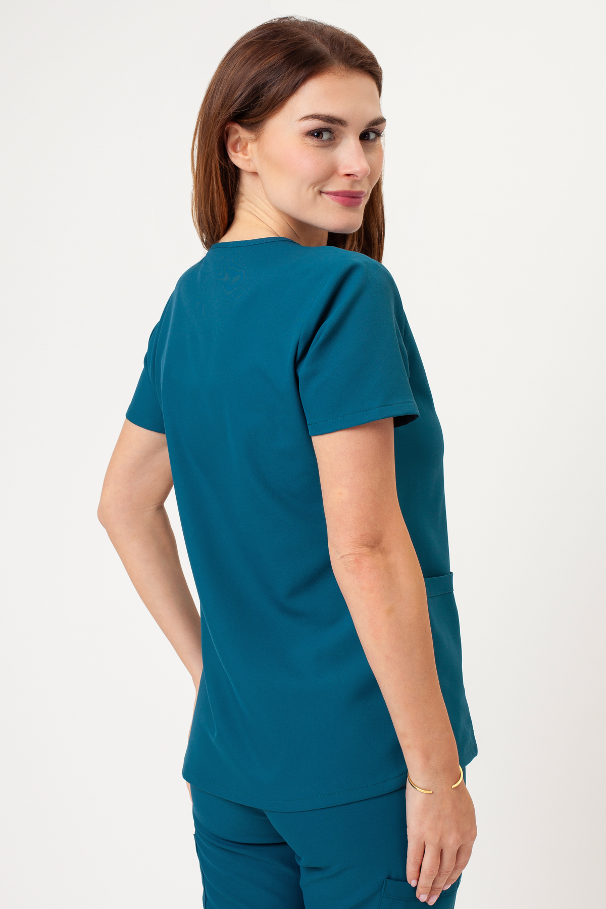 Bluza medyczna damska Cherokee Ultra V-neck Top karaibski błękit-2