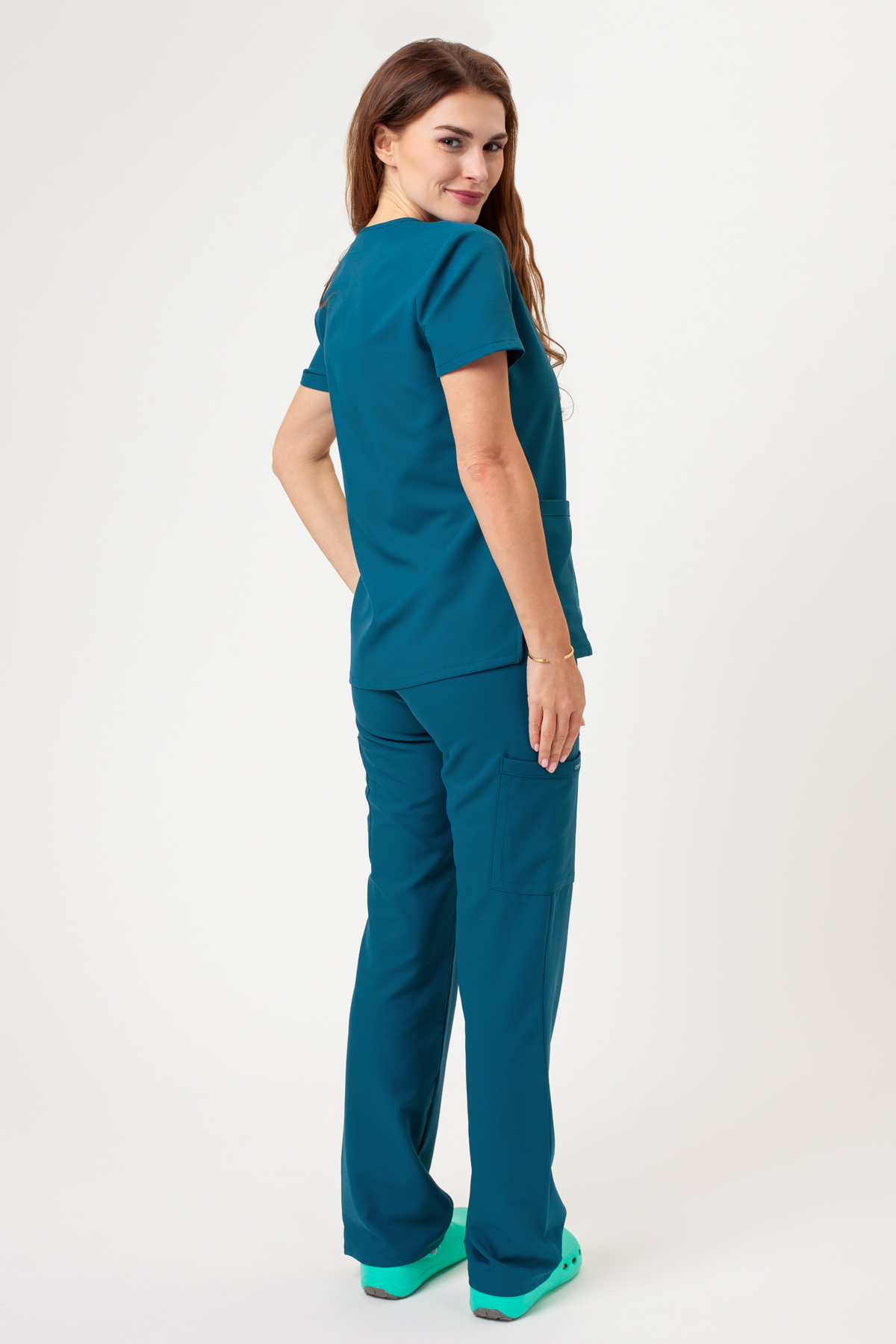 Komplet medyczny damski Cherokee Ultra V-neck karaibski błękit-2