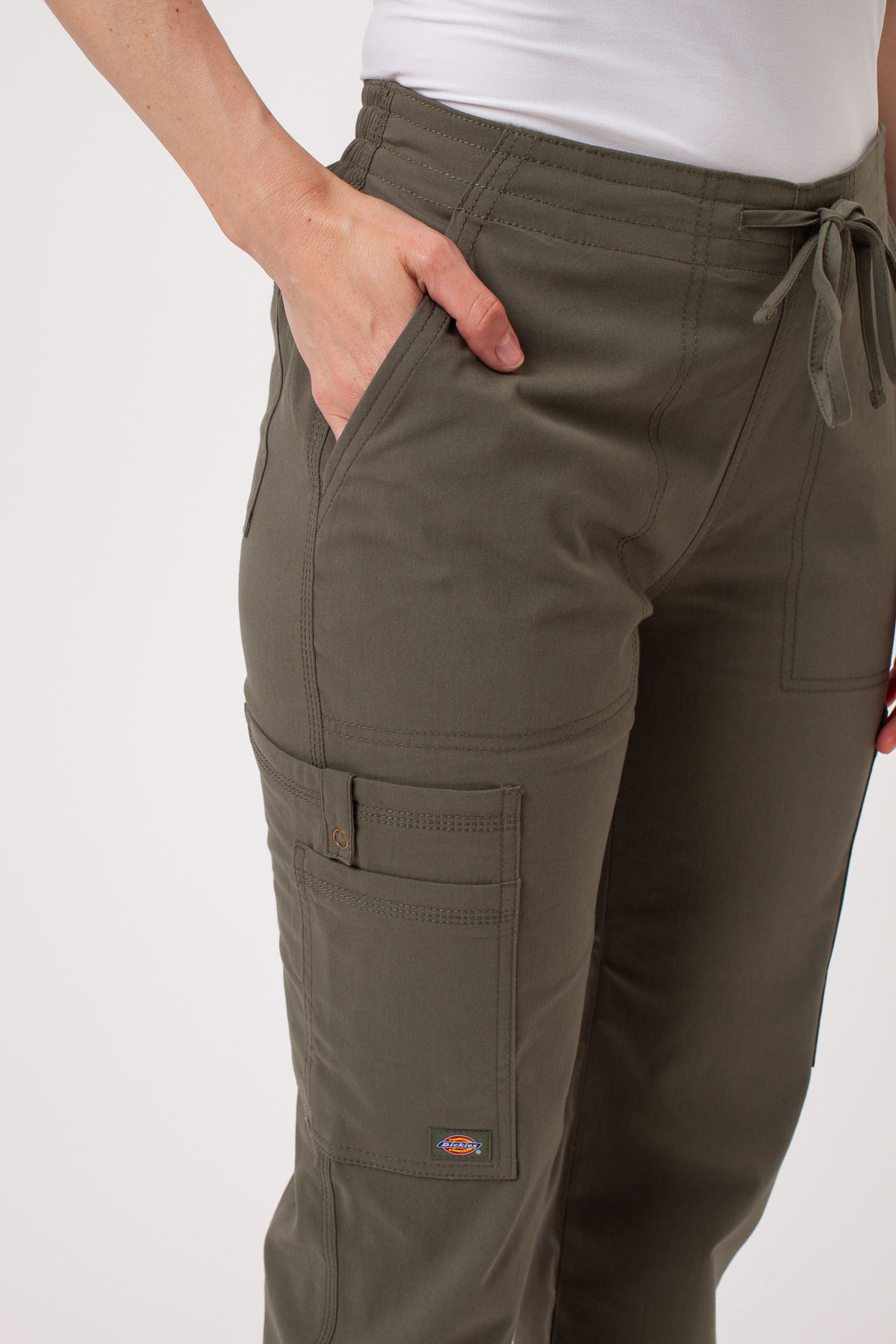 Spodnie medyczne damskie Dickies Forge Straight Leg oliwkowe-3