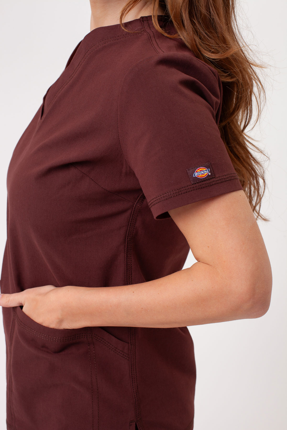 Komplet medyczny damski Dickies Forge V-neck brązowy-7