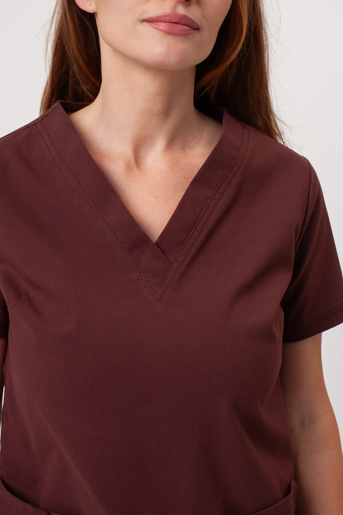 Komplet medyczny damski Dickies Forge V-neck brązowy-6