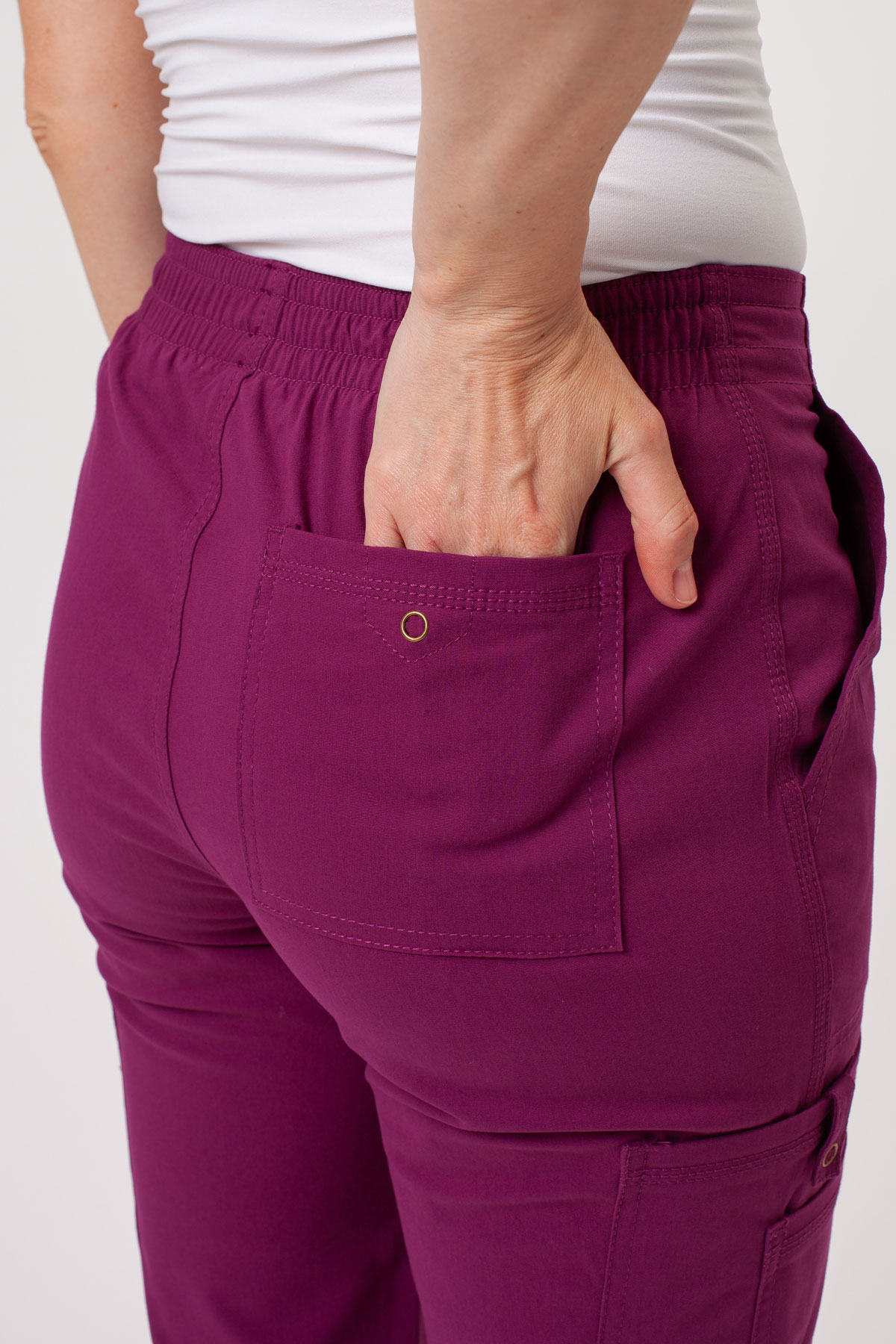 Spodnie medyczne damskie Dickies Forge Straight Leg wiśniowe-5