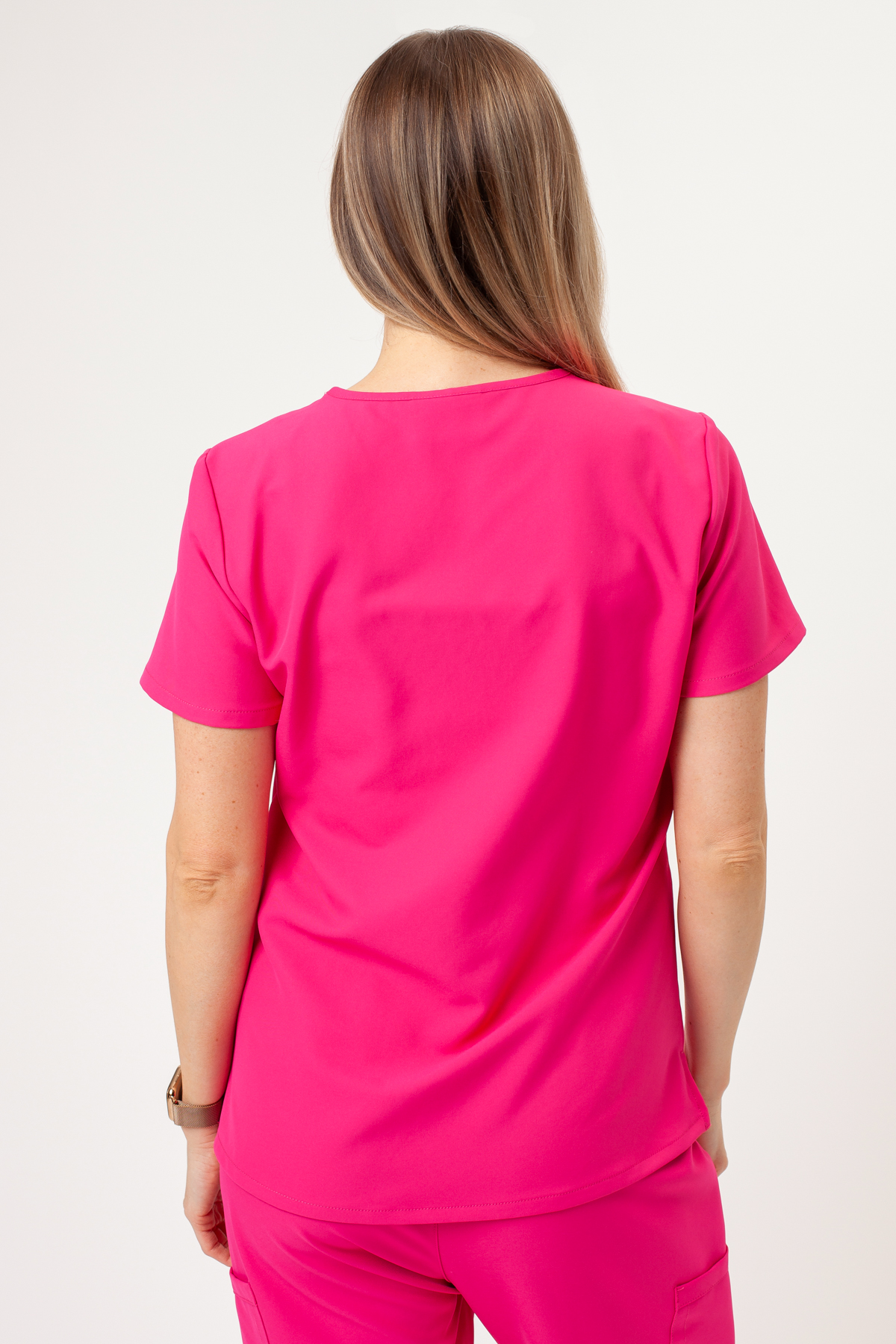 Bluza medyczna damska Cherokee Ultra V-neck Top różowa-2